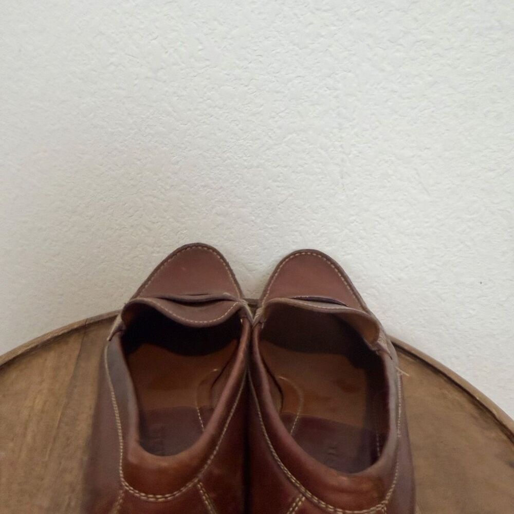 Trask Brown Leather Slip-On Classic Sadler Loafer Dress Shoes Men's Size 12 - Picture 6 of 12